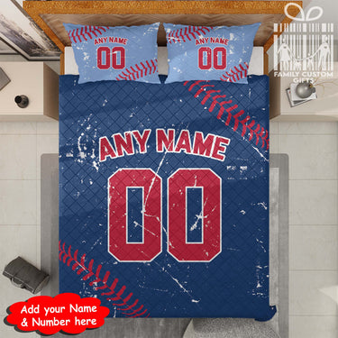 Custom Quilt Sets Philadelphia Jersey Personalized Baseball Premium Quilt Bedding for Men Women